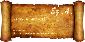 Szonda Anikó névjegykártya